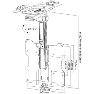 My Wall  Supporto a soffitto per TV 43,2 cm (17) - 94,0 cm (37) Inclinabile + girevole 