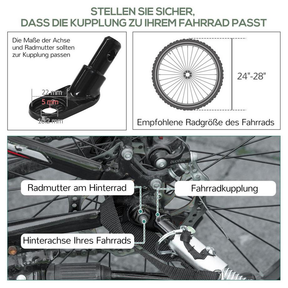 Northio  2-In-1 Fahrradanhänger Lastenanhänger Transportanhänger Für Fahrrad Mit 20 Zoll-Luftreifen 40 Kg Belastbarkeit 130 X 64 X 64/103 Cm 
