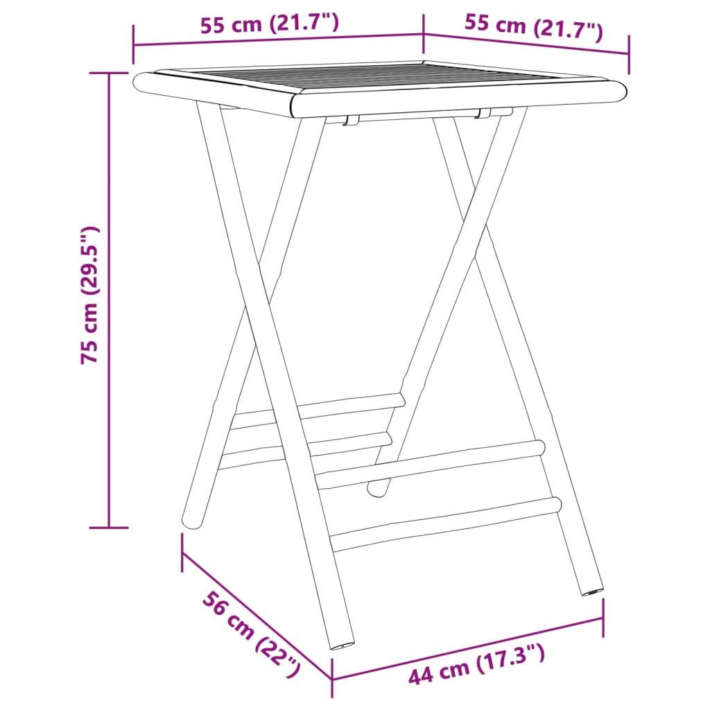 VidaXL Table de jardin bambou  