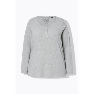 Ulla Popken  Basic Shirt, Knopfleiste, regular, Langarm 