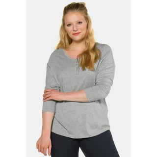 Ulla Popken  Basic Shirt, Knopfleiste, regular, Langarm 