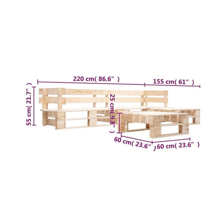 VidaXL divano Legno di pino impregnato  