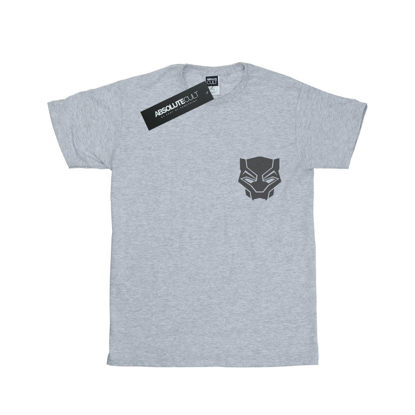Image of Black Panther Black On Black Chest Print Tshirt Unisex Grau 152-158