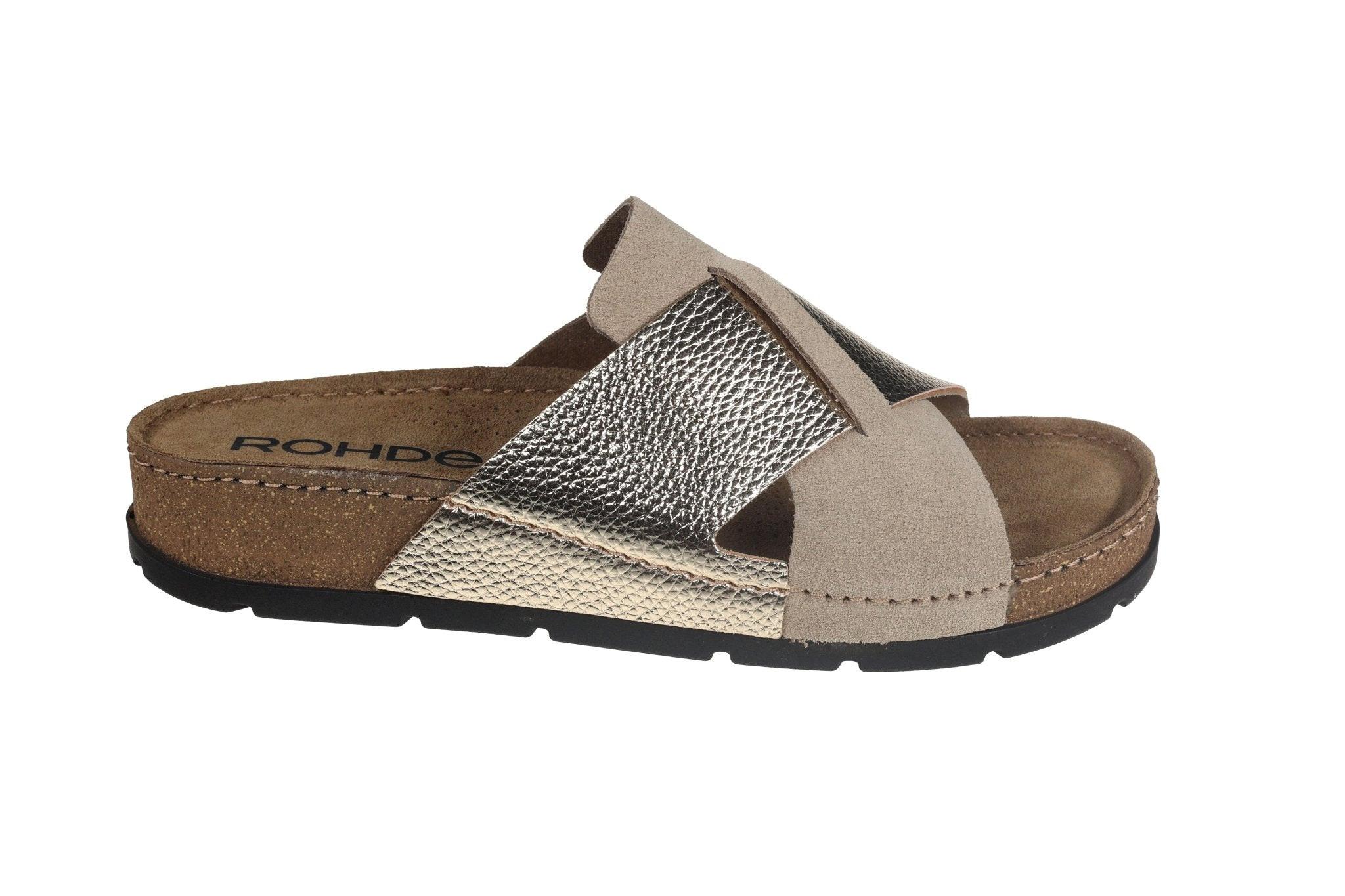 Image of Soave - Leder Sandale Damen Gold 41