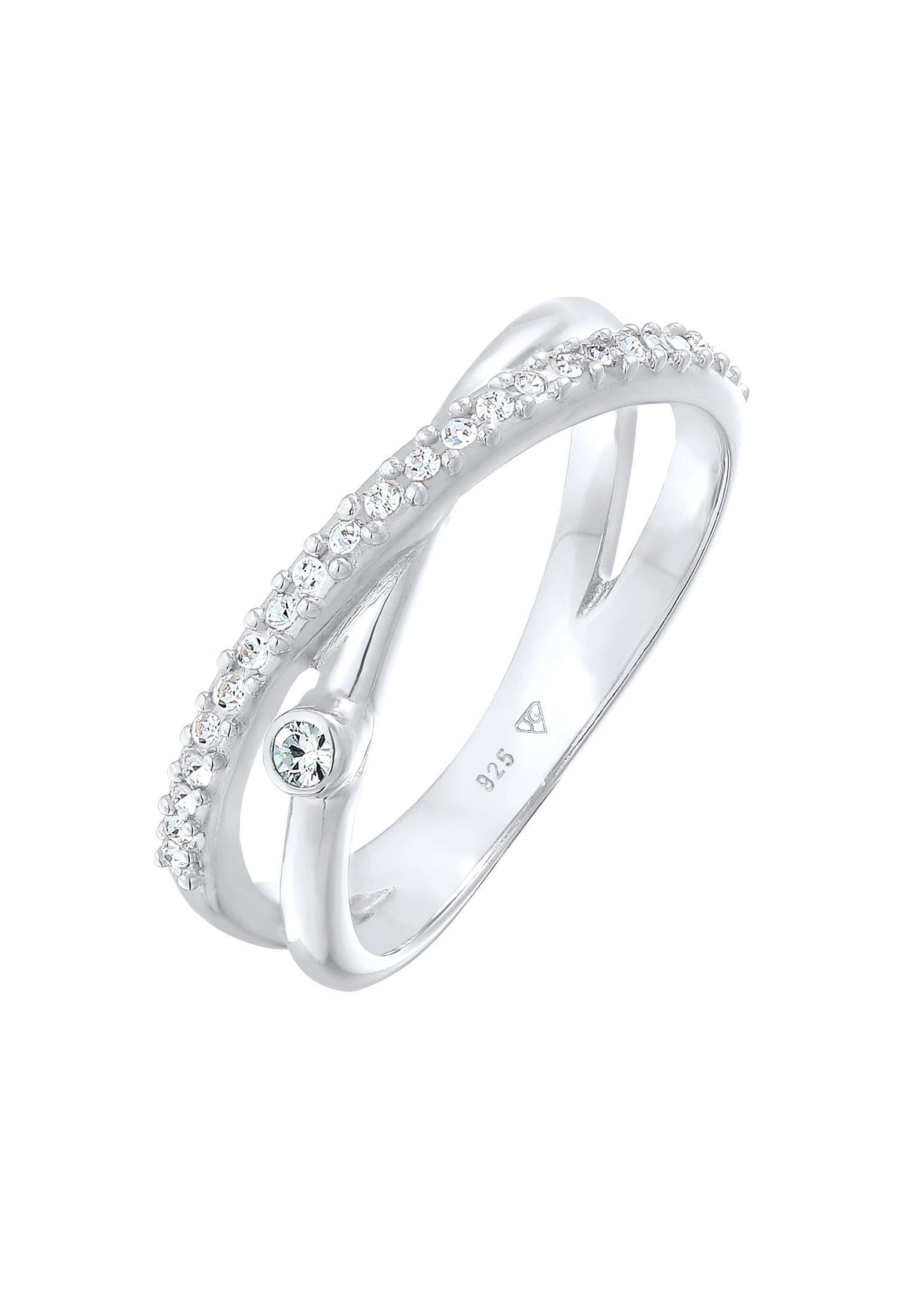 Image of Ring Wickelring X Kristalle Glamour Damen Silber 54mm