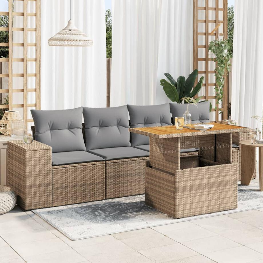 VidaXL Ensemble de canapés de jardin rotin synthétique  