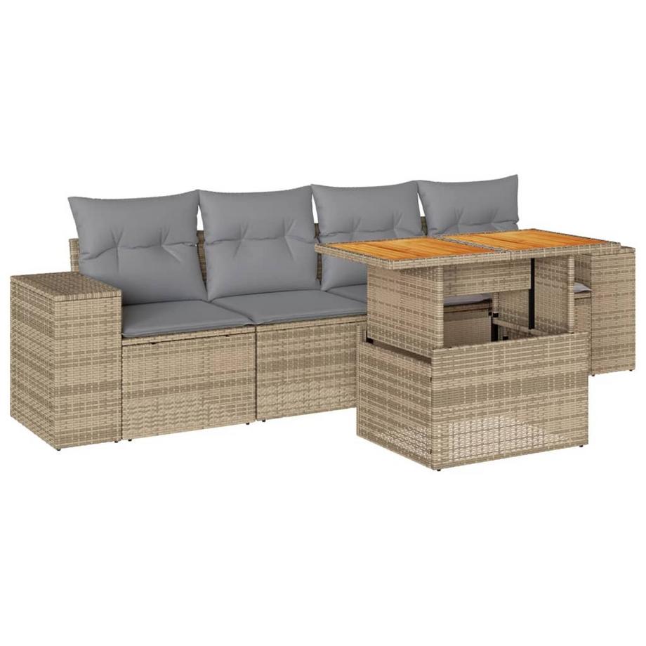 set di divani da giardino Polirattan