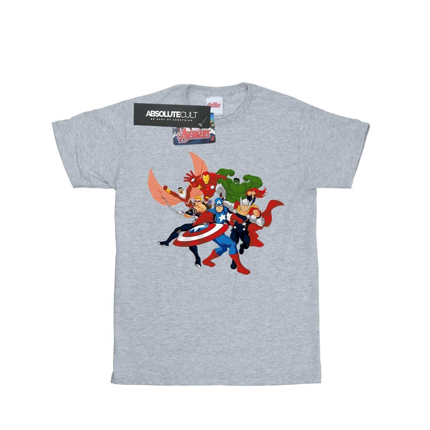 Image of Avengers Assemble Comic Team Tshirt Herren Grau XXL