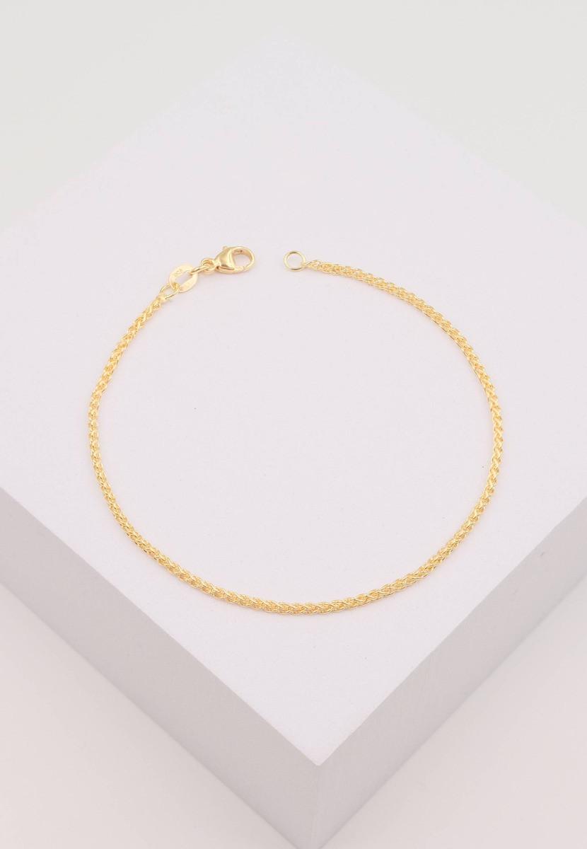 MUAU Schmuck  Fusskette Zopf Gelbgold 750, 24cm, 1.6mm 