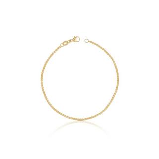 MUAU Schmuck  Fusskette Zopf Gelbgold 750, 24cm, 1.6mm 