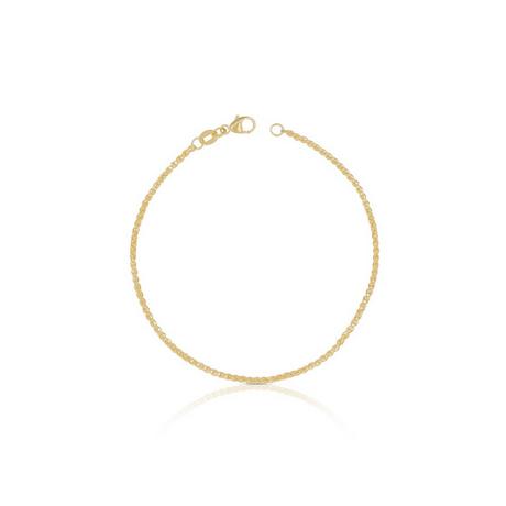 MUAU Schmuck  Fusskette Zopf Gelbgold 750, 24cm, 1.6mm 