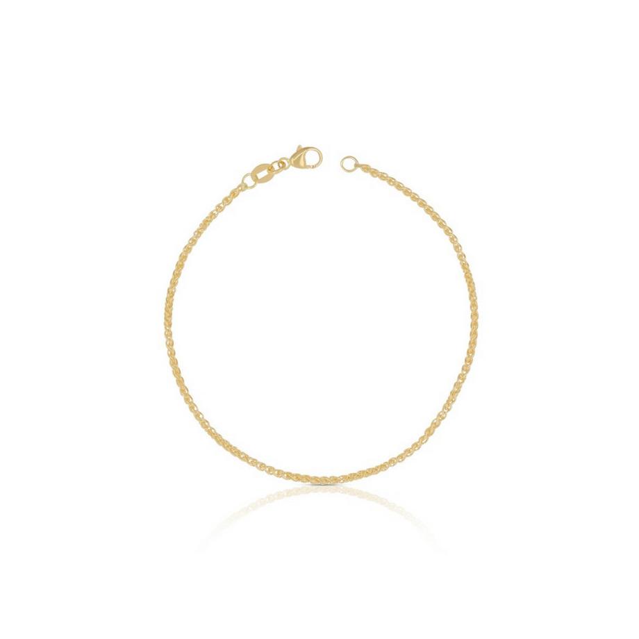 MUAU Schmuck  Fusskette Zopf Gelbgold 750, 24cm, 1.6mm 