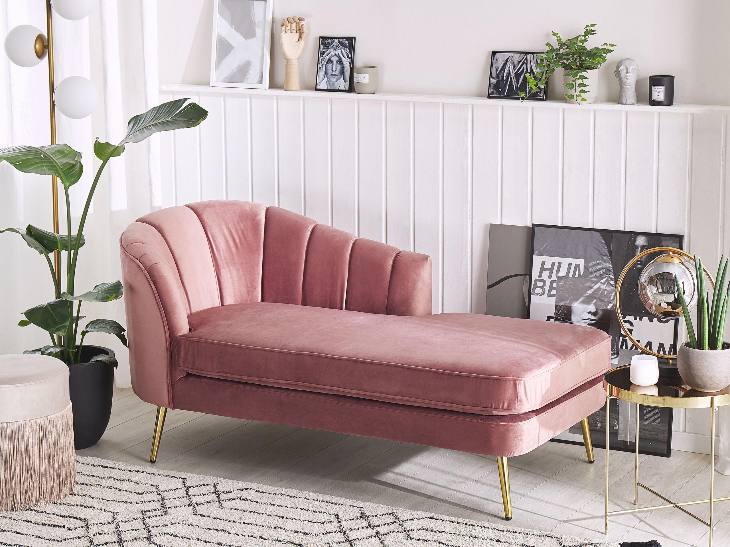 Beliani Chaise longue en Velours Glamour ALLIER  