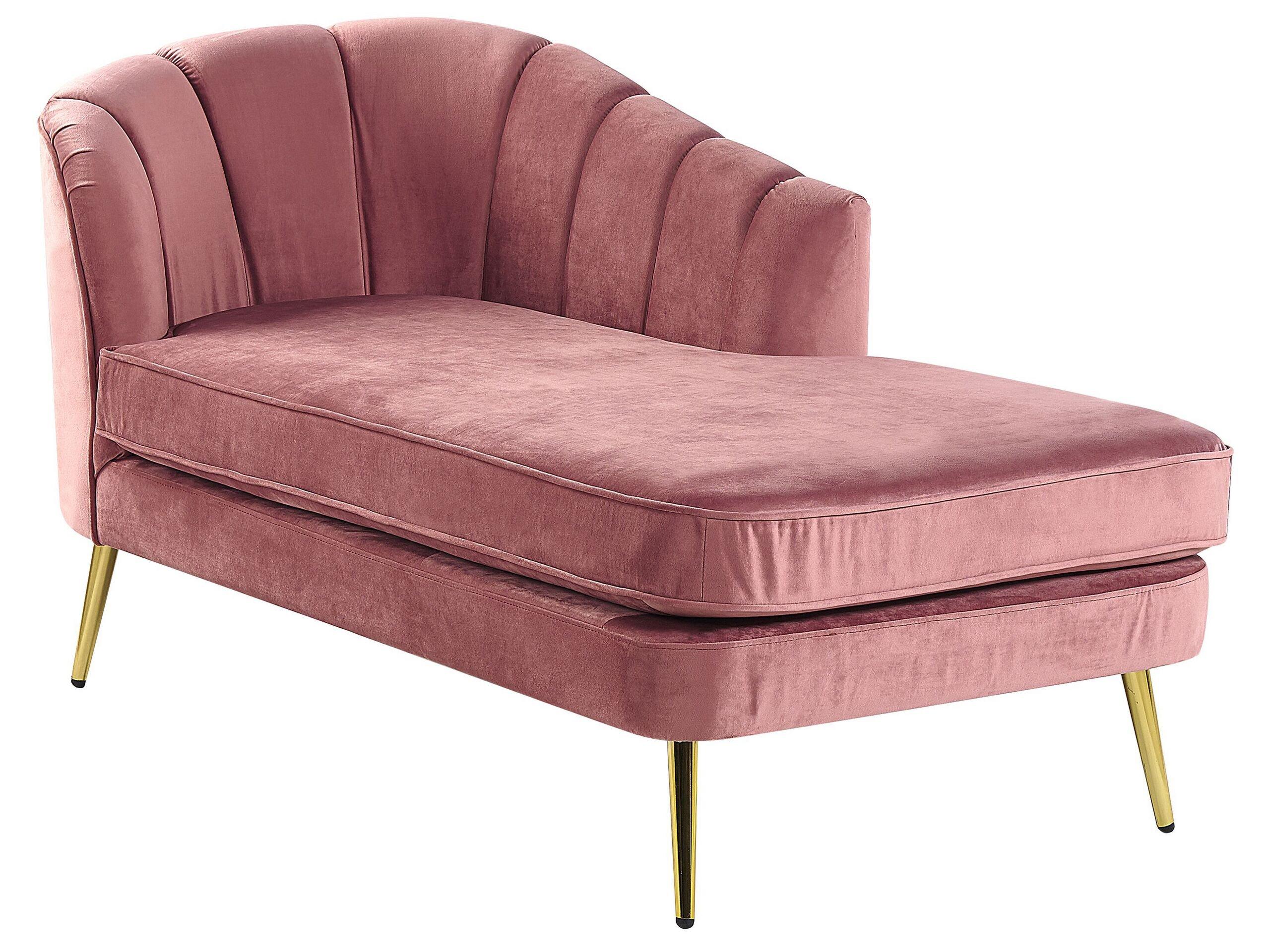 Beliani Chaise longue en Velours Glamour ALLIER  