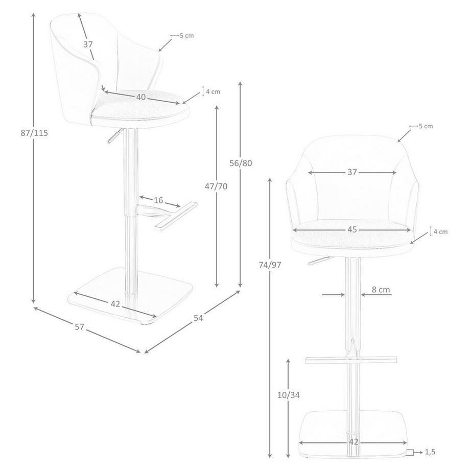 ANGEL CERDA Tabouret pivotant en tissu  