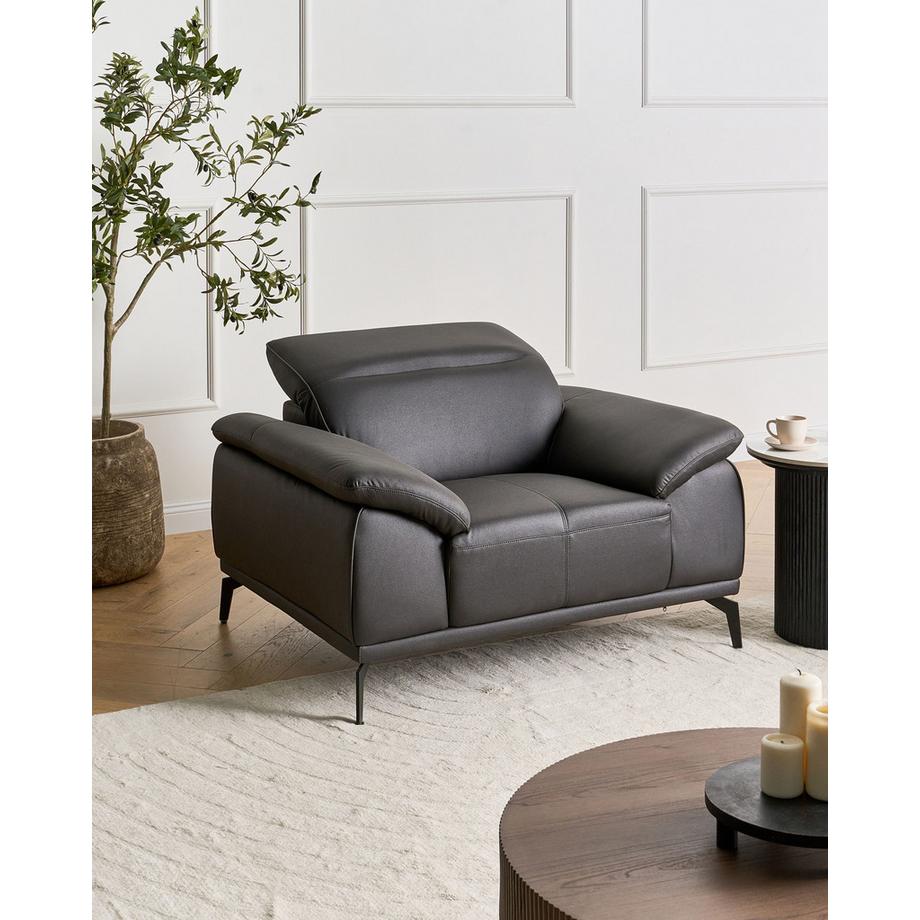 Beliani Fauteuil en Cuir écologique vegan Moderne VEJEN  