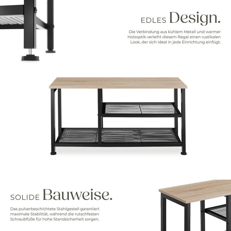 Tectake Schuhregal Taunton Industrial Style Holz und Stahl  