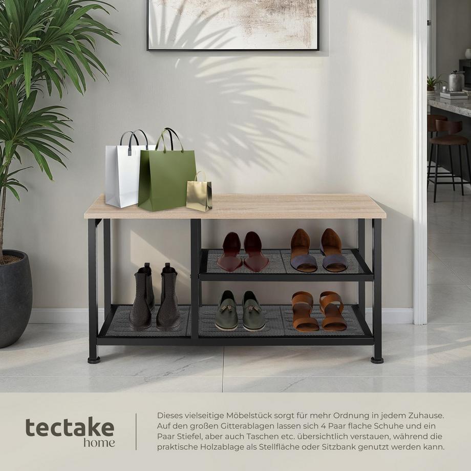 Tectake Schuhregal Taunton Industrial Style Holz und Stahl  
