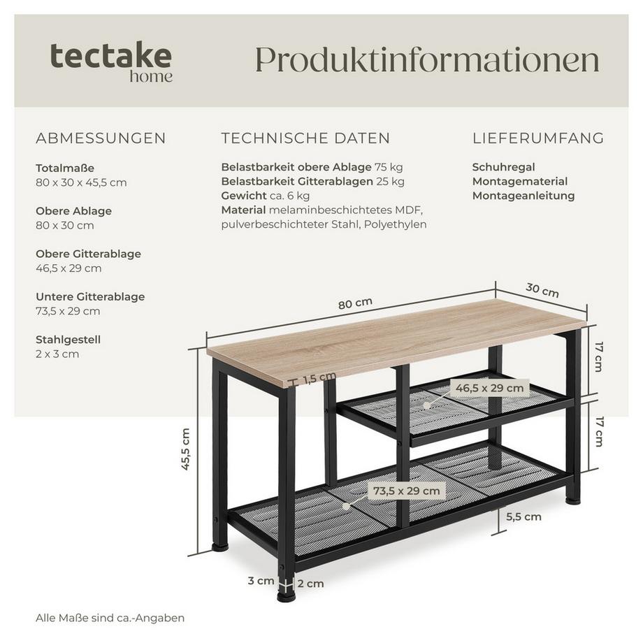 Tectake Scarpiera Taunton stile industriale  