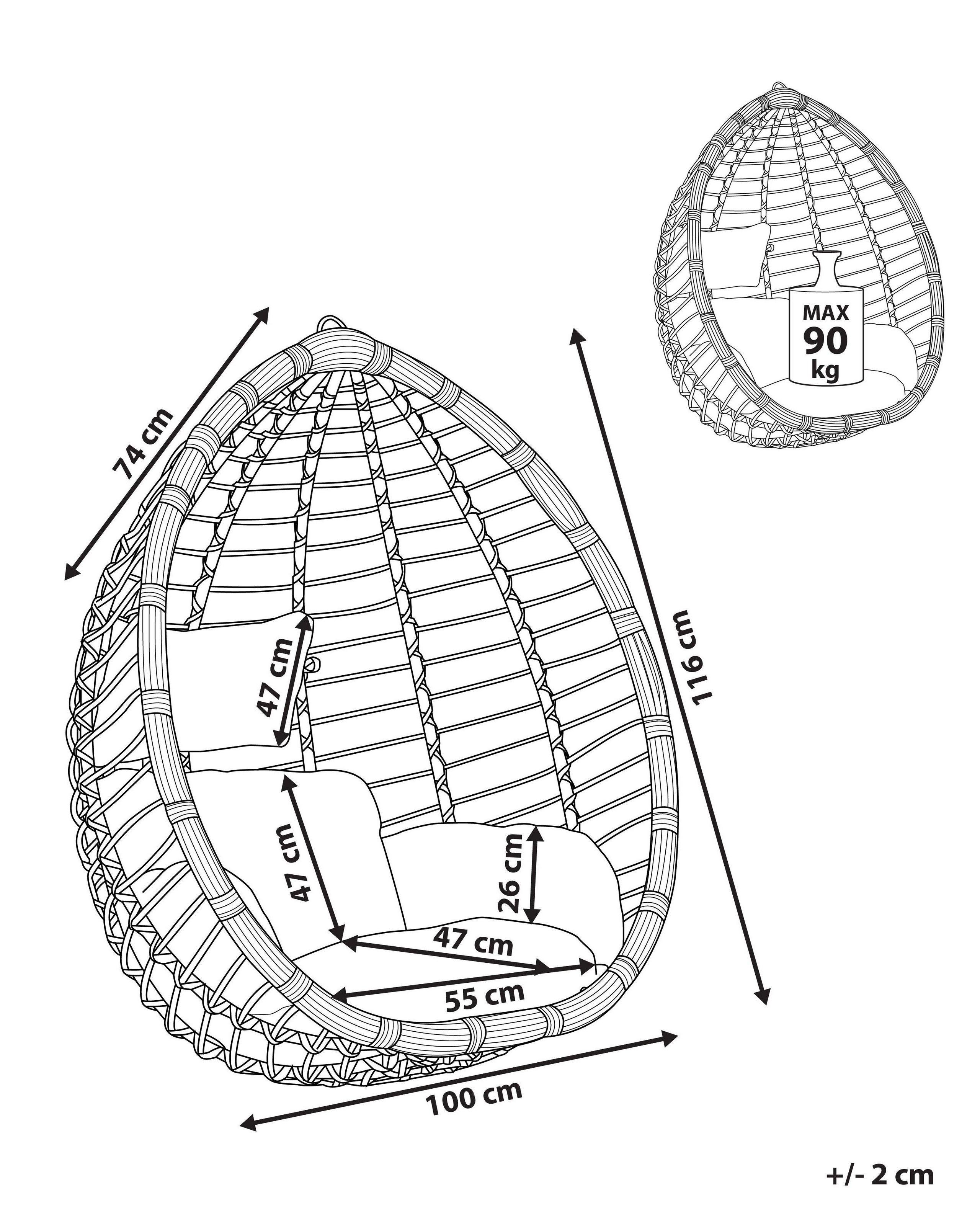Beliani Hängesessel aus PE Rattan Retro TOLLO  