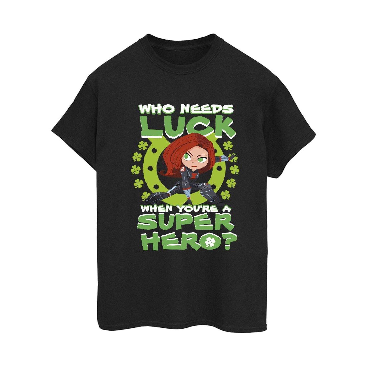 Image of St Patrick's Day Black Widow Luck Tshirt Damen Schwarz L