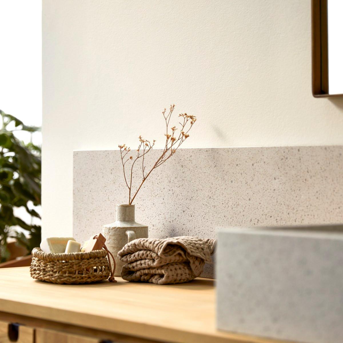 Tikamoon Paraschizzi in battuto di terrazzo premium white 120 cm Ava  