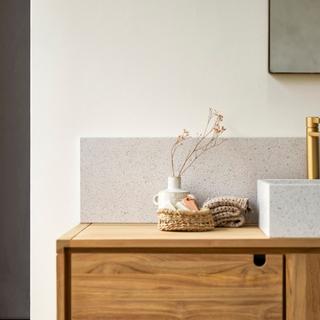 Tikamoon Crédence en terrazzo premium white 120 cm Ava  