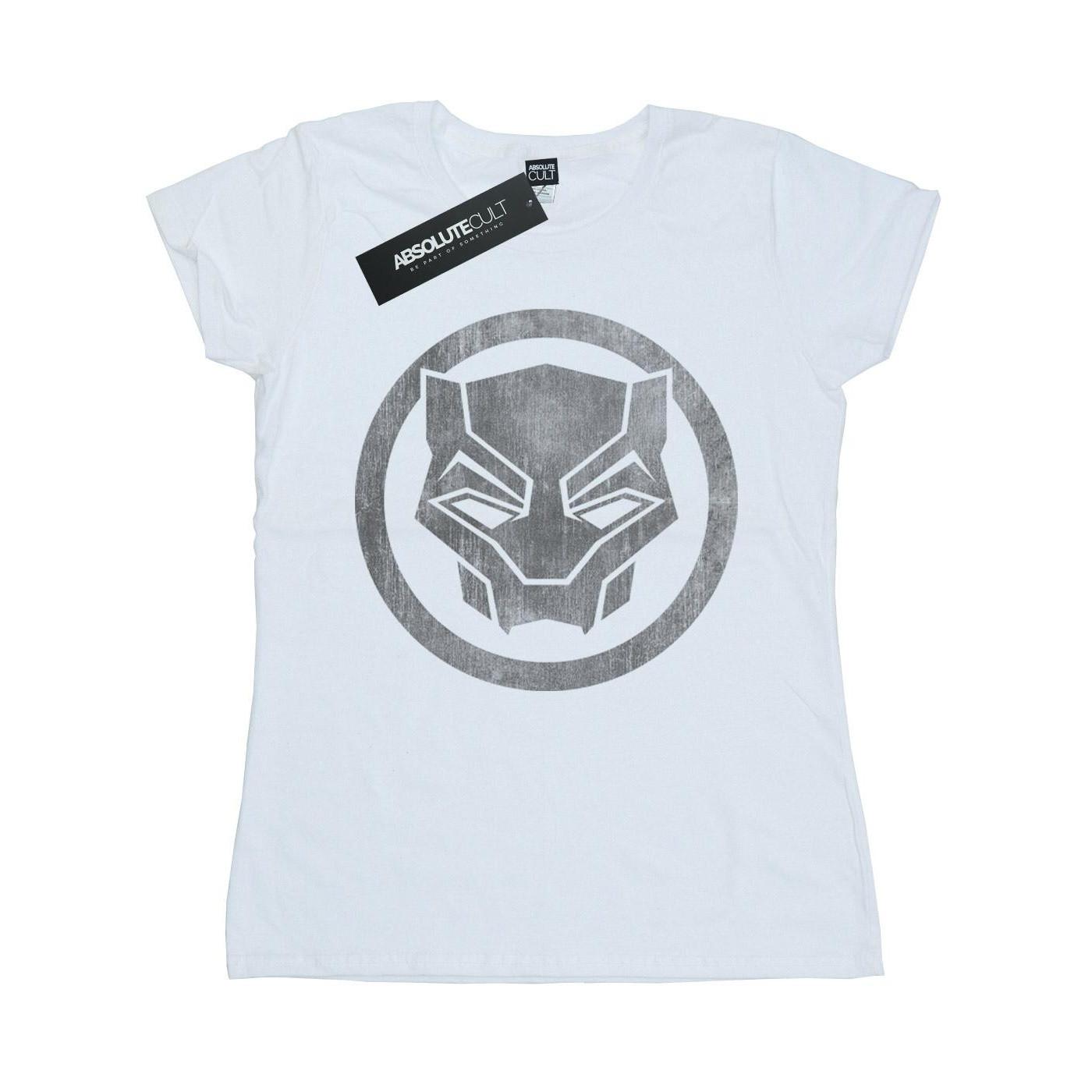 Image of Black Panther Distressed Icon Tshirt Damen Weiss L