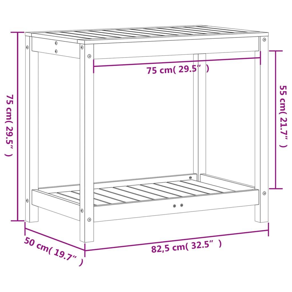 VidaXL Table d'empotage pinède imprégnée  