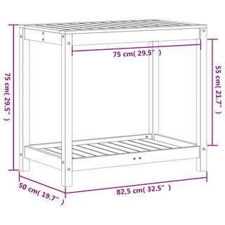 VidaXL Table d'empotage pinède imprégnée  