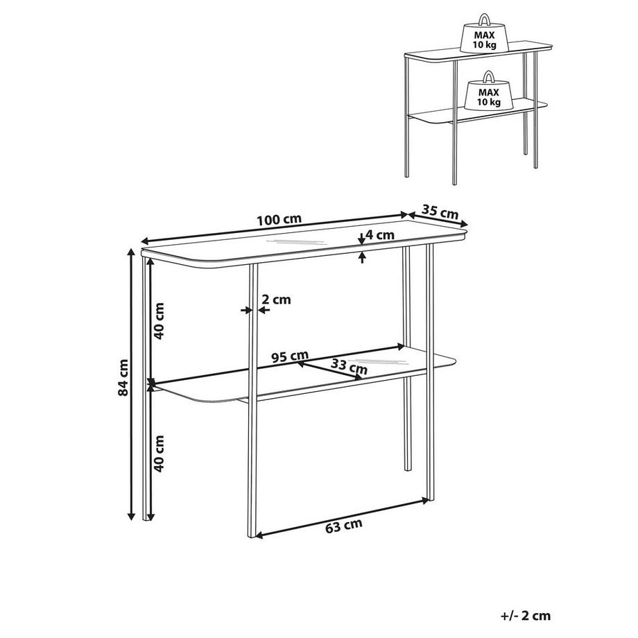 Beliani Konsolentisch aus Sicherheitsglas  CALVERT  