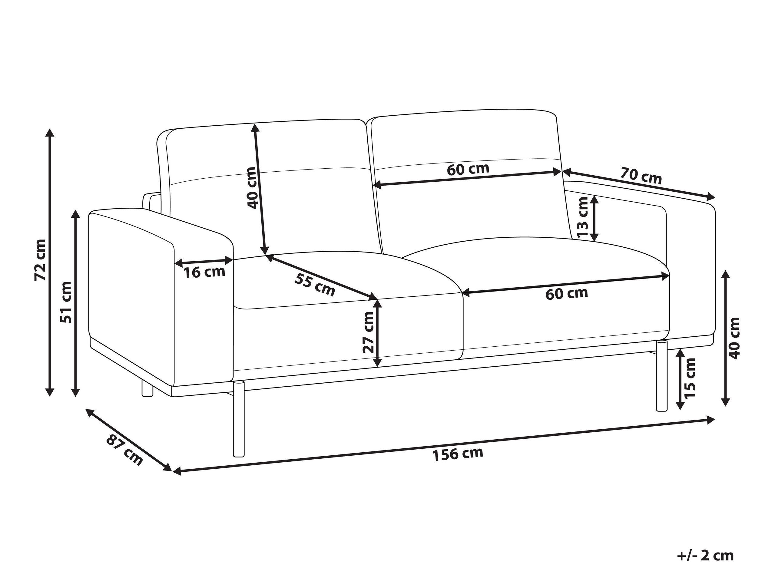 Beliani 2 Sitzer Sofa aus Polyester Modern SOVIK  