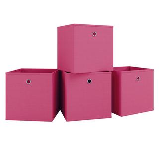 VCM 4er Set Faltbox | Klappbox Stoff Kiste | Faltschachtel | Maße ca. H. 28 x B. 27 x T. 27 cm | Regalbox - Boxas  