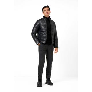 RICANO  Veste en cuir pour homme Jean, chaude avec col montant 