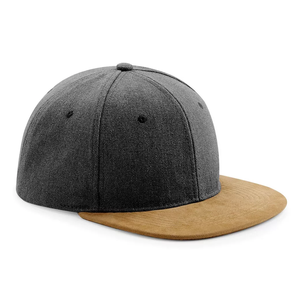 Beechfield - Kunst Wildleder Schirm Snapback Kappe, für Damen, Schwarz, Größe Onesize