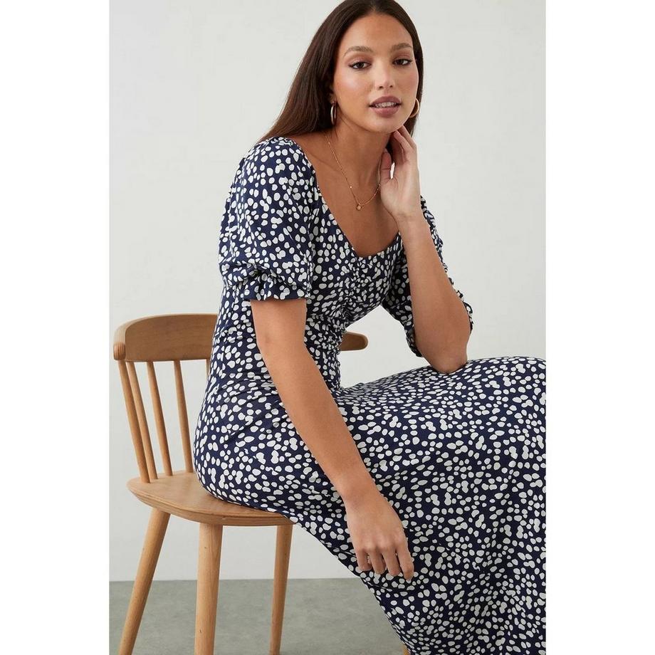 Dorothy Perkins Abito Midi Scollo a Cuore a Pois  