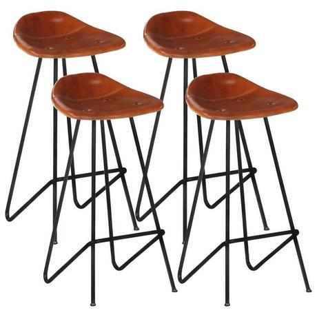 VidaXL Tabouret de bar cuir  