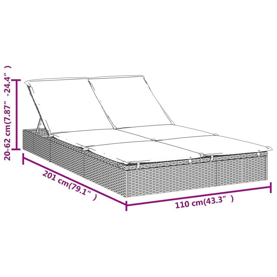 VidaXL Sonnenliege poly-rattan  