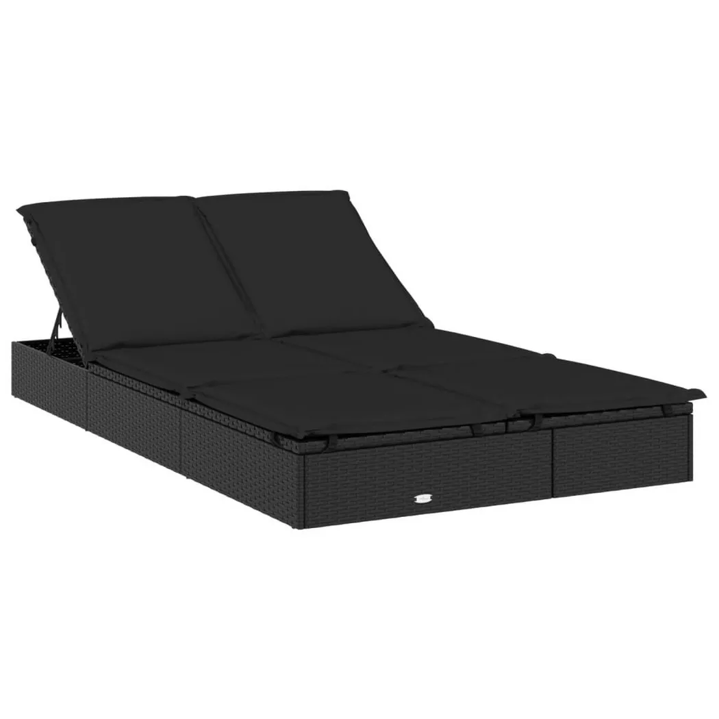VidaXL - Sonnenliege poly-rattan, One Size, Schwarz