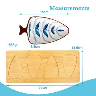 Intirilife Intirilife Keramik Dip-Schalen Set – 4 Schälchen in Blattform  