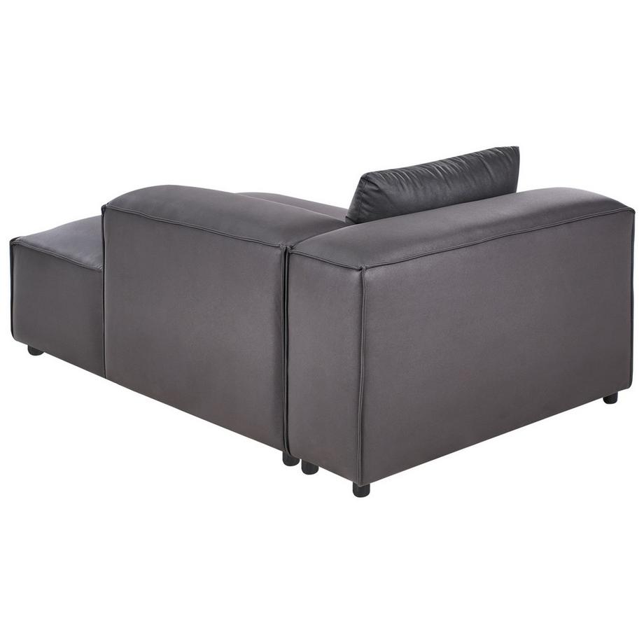 Beliani Chaise longue côté gauche en Cuir écologique vegan Moderne BRANDE  