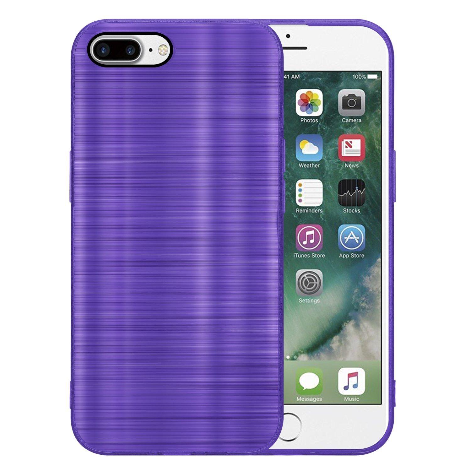 Cadorabo  Housse compatible avec Apple iPhone 7 PLUS / 7S PLUS / 8 PLUS - Coque de protection en silicone TPU flexible au design brossé 