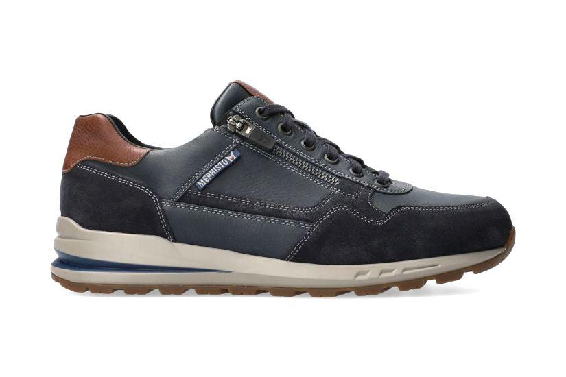 Image of Bradley - Leder Sneaker Herren Blau 45