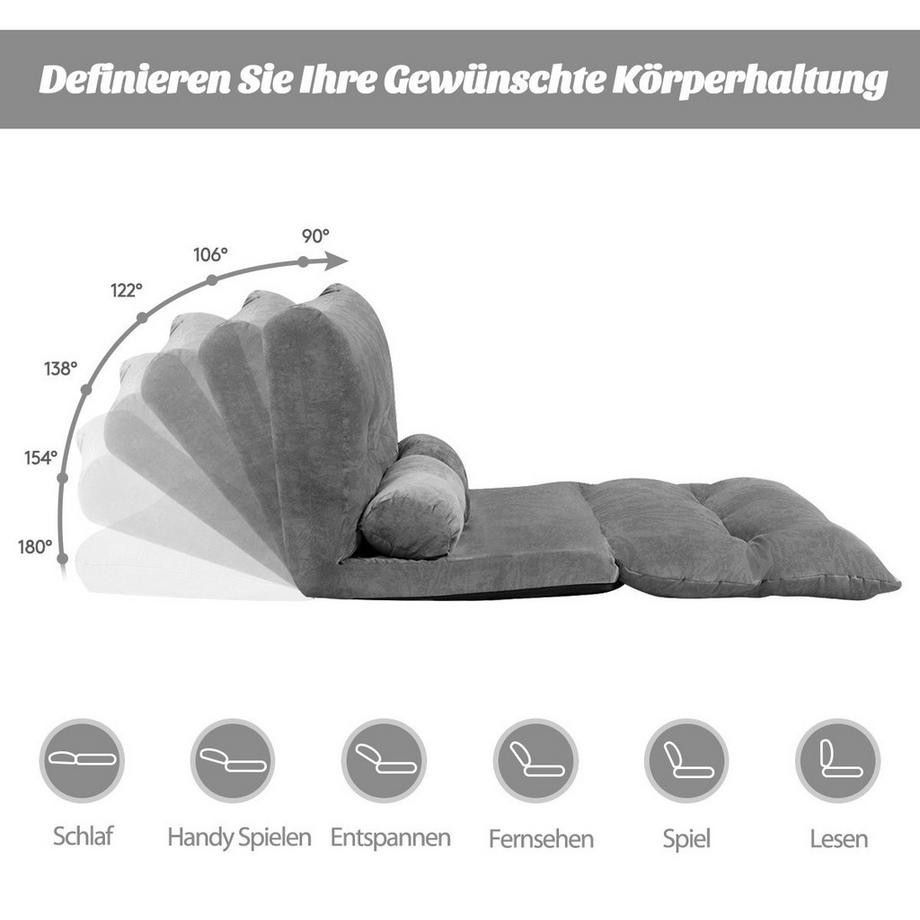 Northix Verstellbares Bodensofa – 6 Positionen  