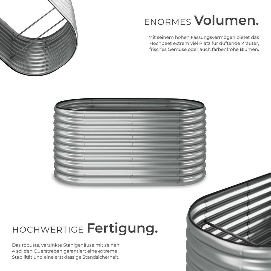 Tectake Carré potager FLORMMA  en acier galvanisé  