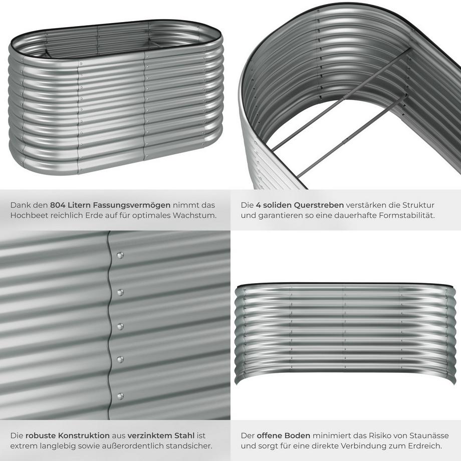 Tectake Carré potager FLORMMA  en acier galvanisé  