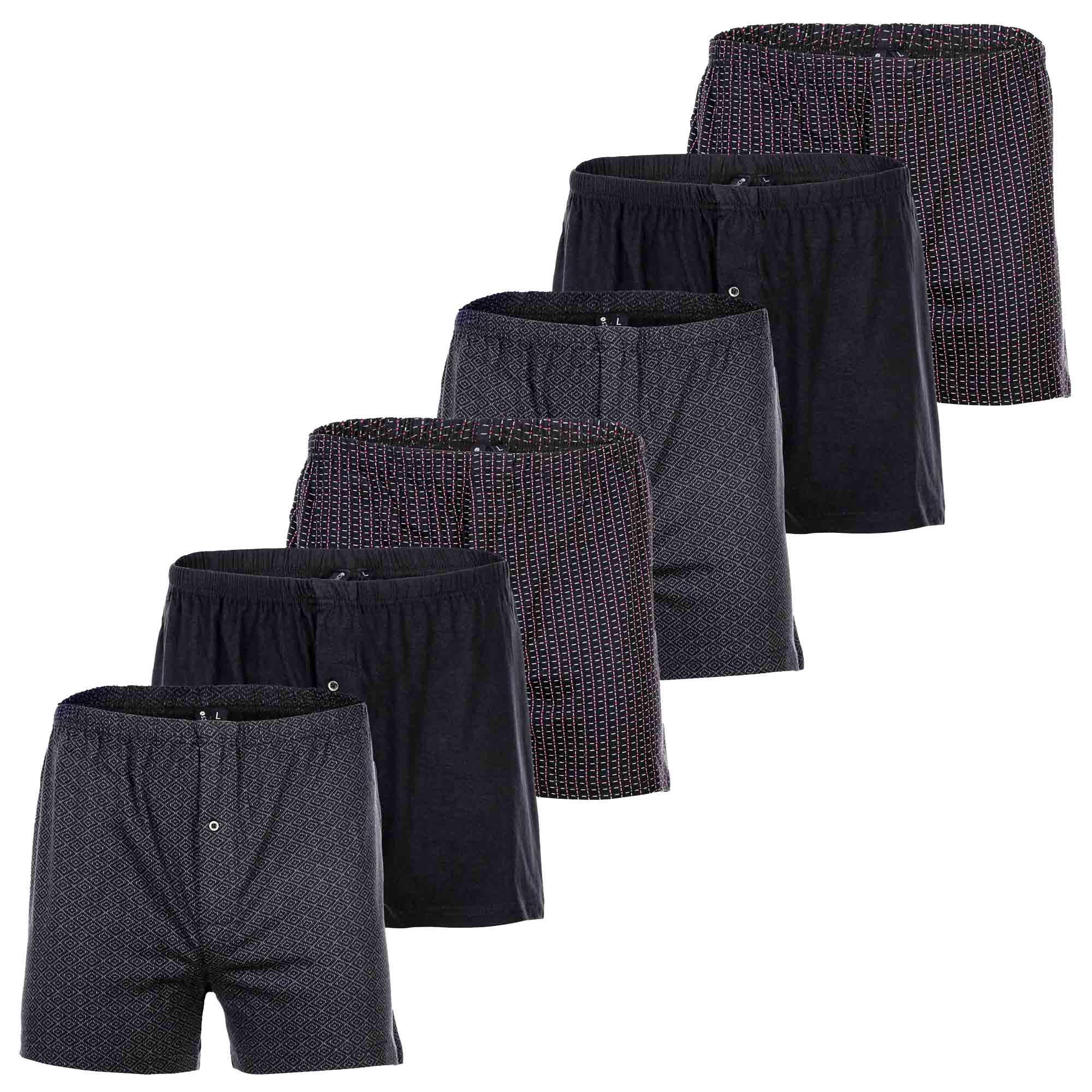 Image of Boxershort 6er Pack Locker Sitzend Herren Schwarz Bedruckt XXL