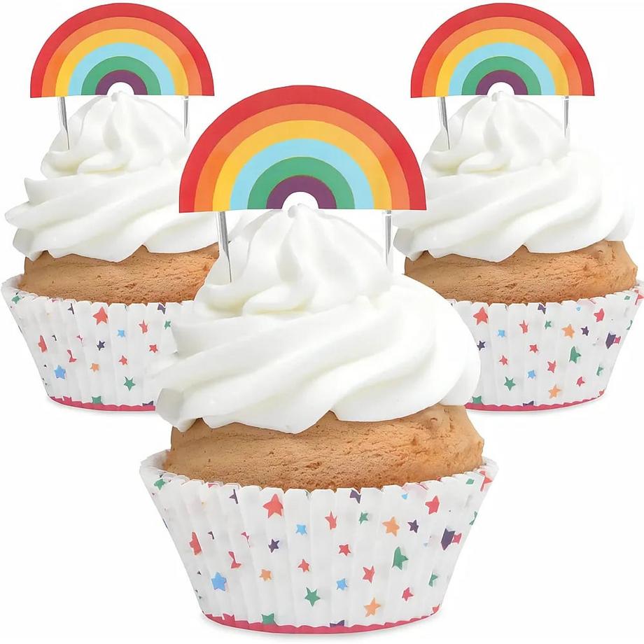 ScrapCooking 24 caissettes à muffins & 24 pics Arc-en-ciel  