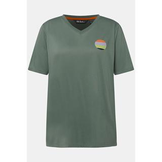 Ulla Popken  T-shirt antibactérien. Décolleté en V, manches courtes. 