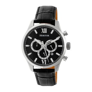 Heritor Montre automatique Benedict avec bracelet en cuir avec jour/date